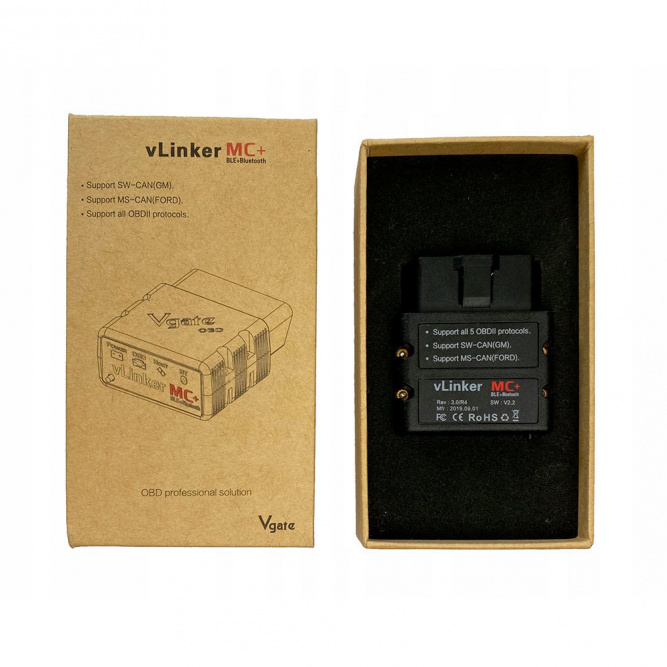 Диагностический адаптер Vgate vLinker MC+ (BLE+Bluetooth 4.0)